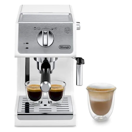ყავის აპარატი DeLonghi DL ECP33.21.W, 1100W, 1.1L, Coffee Machine, White/Silver